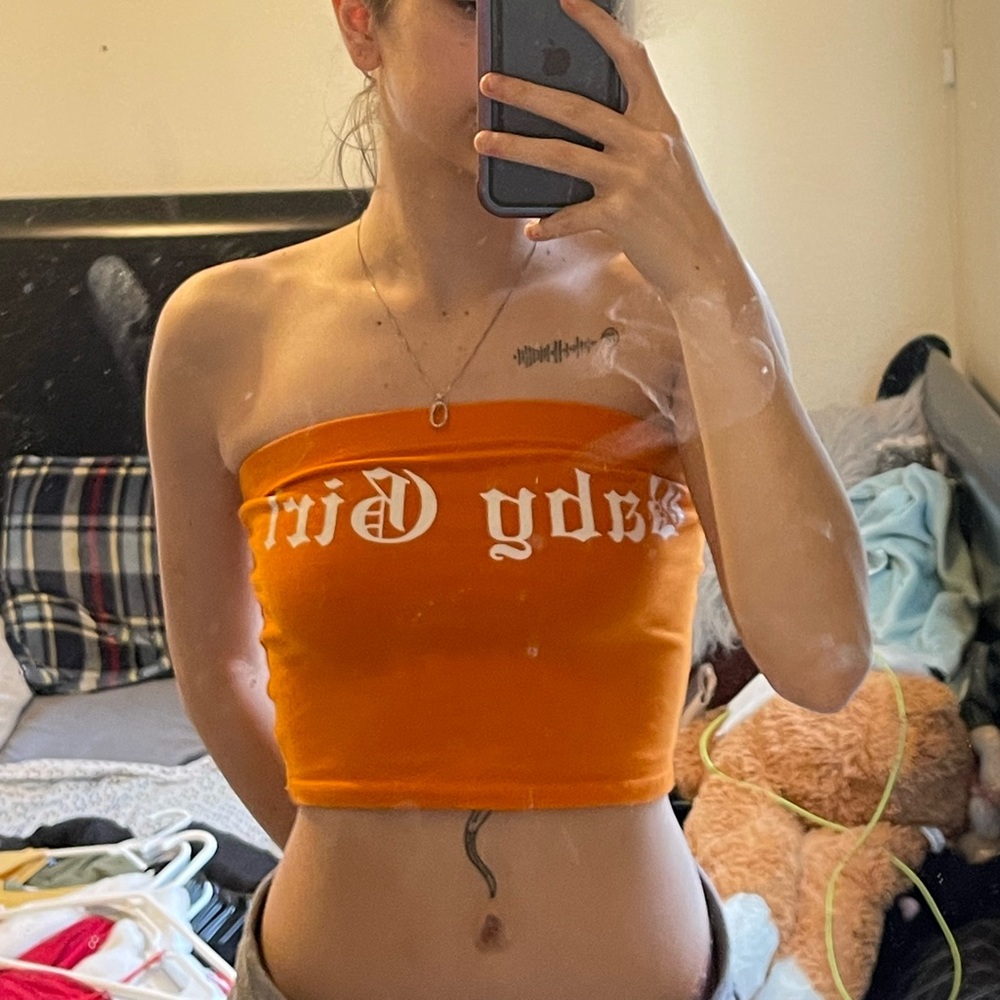 Orange Tube Top.